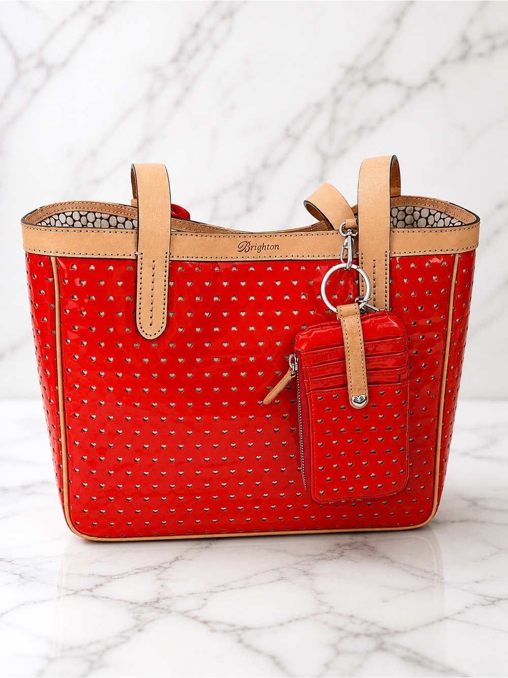 Brighton Pixie Hearts Tote with matching key chain